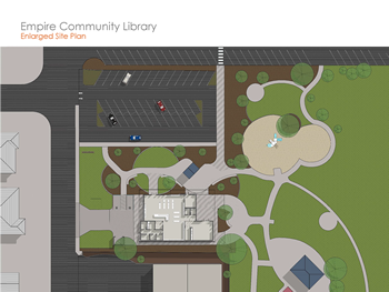 Site plan for the area of the new Empire Library