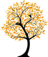 Geneaology tree image, which has orange, yellow, and green leaves