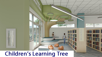 The rendering of the Children’s Learning Tree at the Turlock Library.