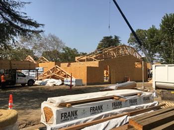 Framing and walls being constructed for the Community Room.