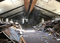 The inside of the Turlock Library near the end of the demolition.