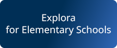 Blue background with the words Explora for Elementary Schools