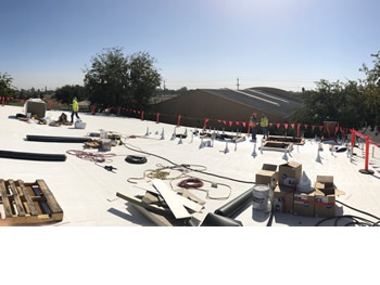 The underlayment for the roof of the new Empire Library.