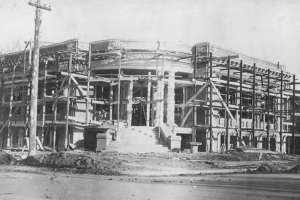 Picture of the construction of the McHenry Library.