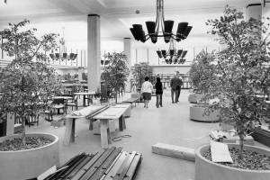 Picture of the interior of the new Modesto Library in 1971.