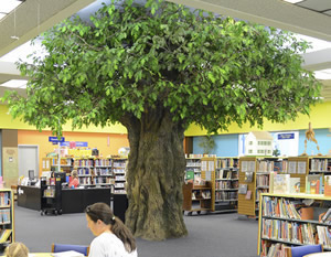 Ryan's Reading tree in the Modesto Library Children's room